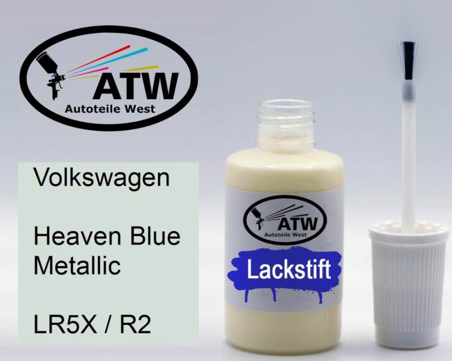 Volkswagen, Heaven Blue Metallic, LR5X / R2: 20ml Lackstift, von ATW Autoteile West.